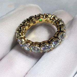 Victoria Wieck Yepyeni Lüks Takı 925 Silvergold Dolgu Yuvarlak Şekli Beyaz Topaz CZ Diamond Women Düğün Yüzüğü Lovers için