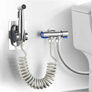 Badtillbehör Set Handheld Bidet Sprayer 304 Rostfritt stål Spray Gun Dusch Toalettkran Munstycke Självrengöring 231026