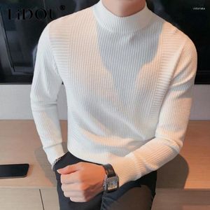 Suéter masculino outono inverno cor sólida moda manga comprida suéter homem high street casual rosca estilo coreano engrossar pulôveres