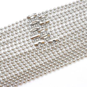 Keychains Wholesale 100Pcs Wide2.4-60mm Stainless Steel Ball Chain Necklace Pet Dog Tag Connector Jewelry Making DIY Bracelet Accessories