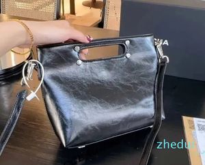 Borsa a mano classica con catena in metallo tono argento di design di lusso con messenger casual da donna portatile da esterno di grande capacità