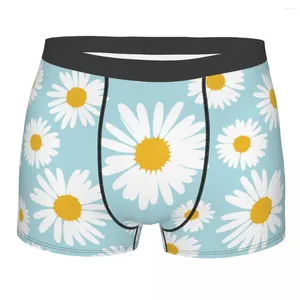 Cuecas Daisy Flower Camomila Algodão Calcinhas Shorts Boxer Briefs Masculinos Impressão