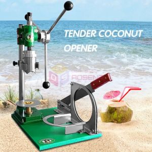 Kommersiell manuell anbud kokosnötöppnare maskin grön ung kokosnötskalare