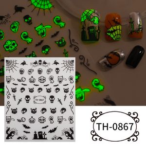 10pcs 3D Luminous Nail Stickers Flame Butterfly Star Moon Glitter Design Glow in The Dark Slider Manicure Decorations