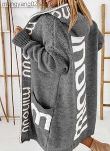 Kvinnors tröjor 2023 vinter stickade kvinnor tröja hoodies cardigan lossa långärmad kappa kvinnlig elegant höst varma trendiga damkläder T231027