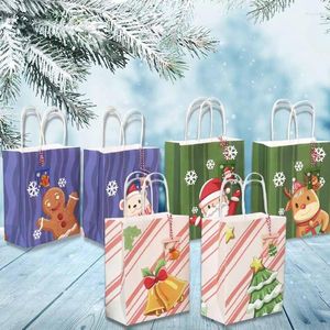 Wrap prezent 12PCS Cartoon Christmas Santa Claus Kraft pape torby opakowanie ciastka cukierki