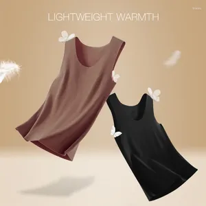 Camisoles Tanks Warme Frauen ärmellose DE Samt Weste Herbst Winter weibliche Tank Tops schlanke feste Unterwäsche U-Ausschnitt dünne Wärme Top Kleidung