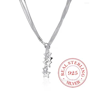 Pendants 2023 Vintage Bijoux Luxury Taiji 5 Star Chain Statement Pendant Necklace For Women 925 Sterling Silver Fine Jewelry Accessories