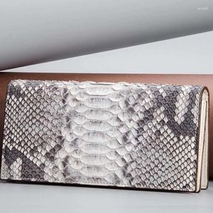 Brieftaschen Hongqiangyin Python Haut Frauen Brieftasche Weibliche Tasche Geldbörse Lange Schlange Zipper Clutch