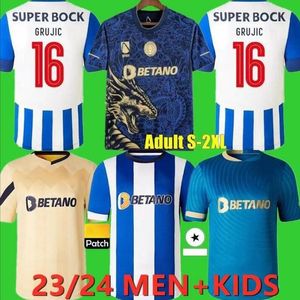 2023 2024 FCポルトスサッカージャージドラゴンファンプレーヤーバージョン22 22 23 Campeoes Pepe Sergio Oliveira Mehdi Luis Diaz Matheusゴールキーパーサッカーシャツキッズキット9866