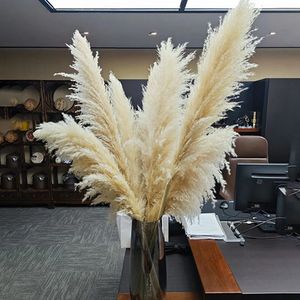 Dekoratif çiçek çelenkleri 50 60cm pampas çim dekor kurutulmuş çiçek aranjmanı kamış buket yapay çiçek ev Noel boho düğün masa dekorasyon 231027