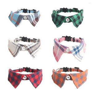 Hundekragen Britische Kragenkragen karierte Hemd Katze Krawatte Verstellbares Haustier Bowknot Halskette Hochzeit Smoking Outfits