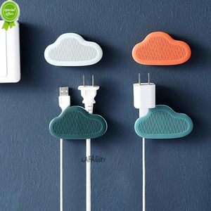 Plug Holder Punch Free Wire Regulator Adhesive Hook Wall Mounted USB Socket Storage Rack Kitchen Organizer Cable Retainer Clip