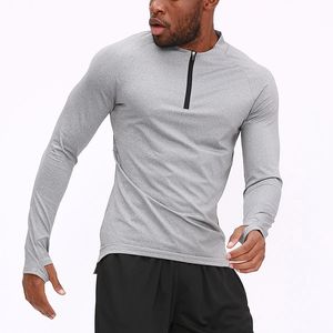 LU-111 Herren-T-Shirts, Herren-Bodybuilding-Sport-T-Shirt, schnell trocknendes Laufshirt, langärmlig, Kompressionsoberteil, Fitnessstudio, T, enge Kleidung