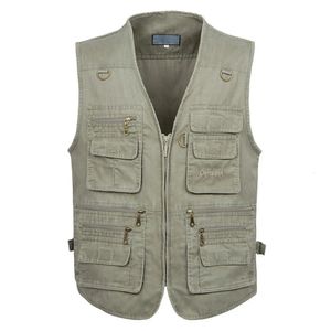 Men's Vests 8XL 9XL 10XL Male Casual Summer Big Size Cotton Sleeveless Vest With Many 16 Pockets Men Multi Pocket Pograph Waistcoat 231026