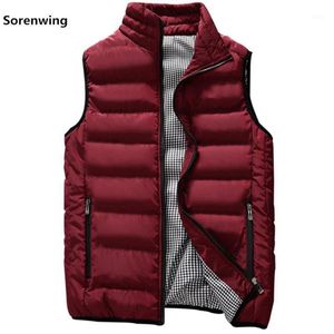 Gilet da uomo Uomo Marca Giacca senza maniche Gilet imbottito in cotone Autunno Inverno Cappotti casual Gilet maschile 5XL 000001292d