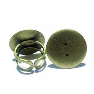 Beadsnice Adjustable Finger Ring Base Bezel Ring Blank with 16 mm Flat Pad Brass Unique Jewelry Whole Ring Making ID 8130252b