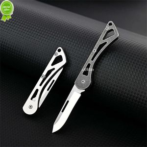 Edelstahl Mini Klappmesser Scharfer Schlüsselanhänger Outdoor Tragbares Messer Obstmesser Openning Express Box Cutter Kleines Messer