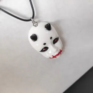 Pendant Necklaces Jewelry China Hand-painted Ceramic Necklace Guardian Spirit Doll Hip Hop Jewelrys Halloween Mask Cosplay Gifts