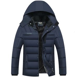 Parkas masculinas jaqueta de inverno moda casaco com capuz grosso quente à prova de vento presente para pai marido parka tamanho grande 231026