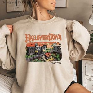 Felpe con cappuccio da uomo Felpe Retro HalloweenTown 1998 Felpa girocollo Camicia di Halloween Divertente Halloween Party Maglione Autunno Zucca Magliette Regalo di Halloween L231027