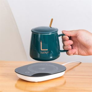 Elettronica ceramica intelligente USB tè caffè bicchieri utensili da cucina riscaldatore termostatico tazza tazza di caffè riscaldata tazza thermos