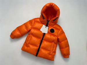 Crianças menina menino designer para baixo casacos crianças meninas meninos impermeável inverno com capuz moda outwear amarelo laranja jaquetas quentes com zíper roupas de bebê