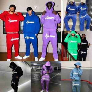 Nofs Tracksuit Y2k Hoodie Moletom Hoodies Harajuku Carta Padrão Impresso Pulôver Calças Longas Conjunto Esporte Manga Longa Punk Rock Roupas Góticas Top Street E6EA