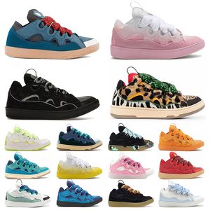 lanvins shoes lavins curb sneakers designer shoes all black pink grey green yellow red blue white【code ：L】luxury trainers mens shoes dghate