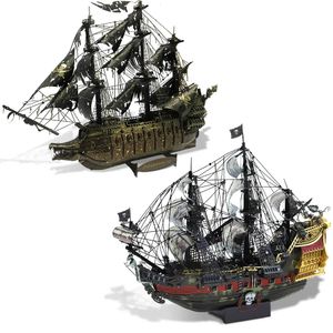 Diecast Model Piececool 3D Puzzles Pirate Ship Model Building Sats the Queen Anne's Revenge Diy Boat Toys Jigsaw Christmas Presents to Adult 231026