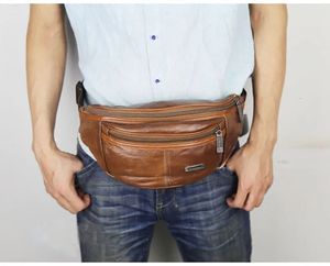 イブニングバッグGeniune Leather Belt Bag Men Retro Multifunction WAIST Waterfroof Fanny Pack for Man Travel Mobile Phone Pouch Chest 231026