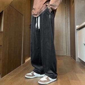 Pantaloni da uomo Autunno casual con velluto a coste e tubo dritto aderente giovane colore solido COLORE MASCHIO PANTOLI