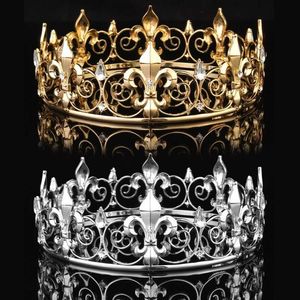 Altın Gümüş Düğün Gelin Kristal Tiara Taç Kral Kraliçe Pageant Prom Rhinestone Peçe Tiara Kafa Bandı Düğün Saç Takı T2001294J