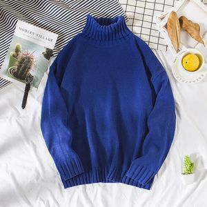 Männer Pullover Männer Herbst Winter Warm Rollkragen Lose Langarm Hohe Kragen Pullover Jumper Strickwaren Pullover Koreanische Feste Männliche