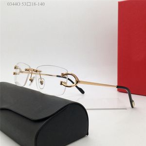 New fashion design small square optical glasses 0344O metal frame easy to wear men and women eyewear simple popular style clear lenses eyeglasses