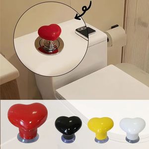 Toilet Seat Covers Handle Press Button Heart Shaped Tank Push Switch Bathing Room Decor Water Flush Home Tools 231027