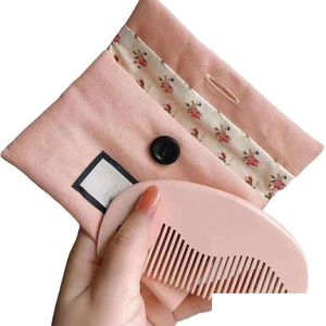 Hårborstar märke rosa trä kam med en fickstyling verktyg flicka hårstrån skönhet produkt droppleveransprodukter vård dhlp7