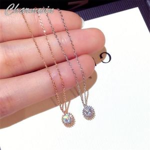 Ожерелья с подвесками Charmwin, короткое для женщин ожерелье, розовое золото, серебро, цирконий, воротник 280a