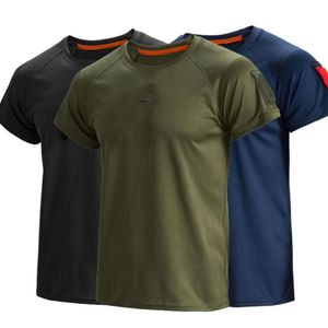 Män taktisk andningsbar tshirt militär polyester snabbtorkning t-shirts armé kort ärm slitstarka tee soldat andningsbar2305