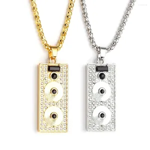 Colares Pingente Música DJ Pingentes Colar Golden Hip Hop Correntes Para Homens Liga Cuban Link Chain Rock Chunky Jewerly