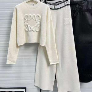designer tracksuit fashion sports suit knitted sweatshirt loe 3d embroidered hoodie letter jacquard casual pants outdoor jogging trousers two piece set