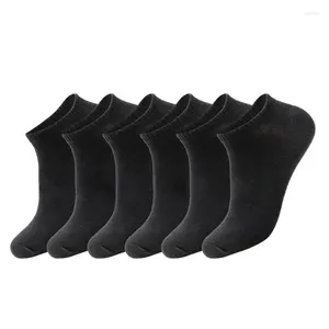 Herrstrumpor HSS 5pairs/ Cotton Men Summer Thin Breattable High Quality No Show Boat Black Kort för studenter Storlek 38-44