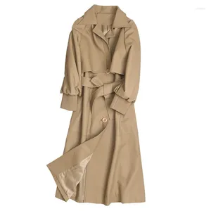 Женская кожаная куртка из натуральной дубленки, женская весенне-зимняя одежда, уличная одежда, длинный крой, натуральная женская Rea2023