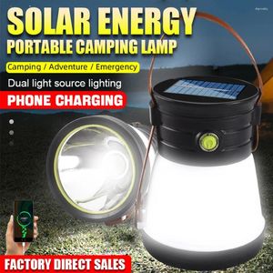 Portable Lanterns Outdoor Camping Light Tent Solar/USB Fast Charging Lantern Lamp Searchlight Waterproof Night