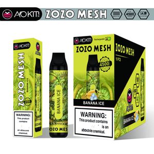 Aokit ZOZO Mesh BAR Descartável E-cigarros Dispositivo 4500 Puffs 650mAh Bateria Recarregável 10ml Cartucho Pré-preenchido Portátil Vape Stick 15 Cores