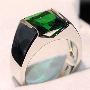 Victoria Wieck Moda Takı Drop 925 Sterling Silversona Solitaire Emerald Doğum Taşı Prenses Erkek Düğün Finger2317