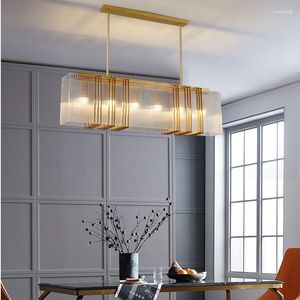 Lustres Americano Luxo LED Luzes Pingente de Aço Sala de Jantar Luz El Candelabro Reto Deco Iluminação Interior Lâmpada