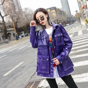 Women's Leather 2023 Fashion High Quality Genuine Jackets Women Spring Autumn Real Sheepskin Coat Female Chaqueta Cuero Mujer Zjt2099