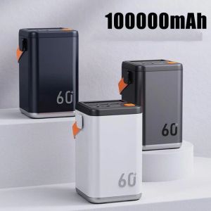 66W stor kapacitet PowerBank 100000mAh utomhus energilagring Mobile Power Bank tvåvägs snabb laddning med nödljus