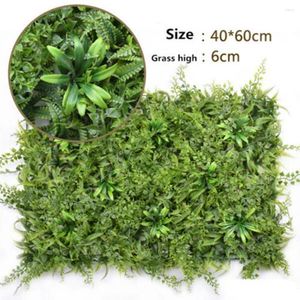 Decorative Flowers 40x60cm Artificial Green Plant Mat Leaf Fence Wall Outdoor Garden Courtyard Decoration Plants Fake